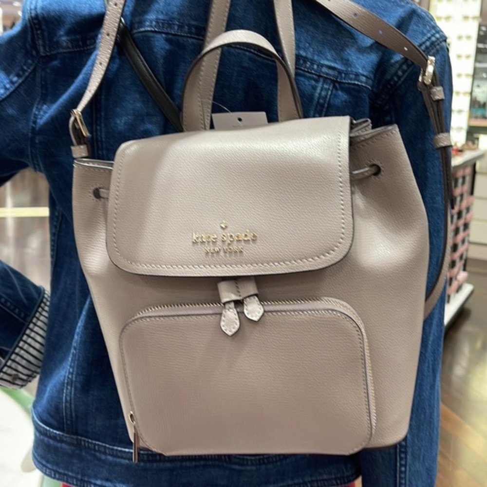 Kate Spade Darcy Flap Backpack Warm Taupe - Picture 1 of 16